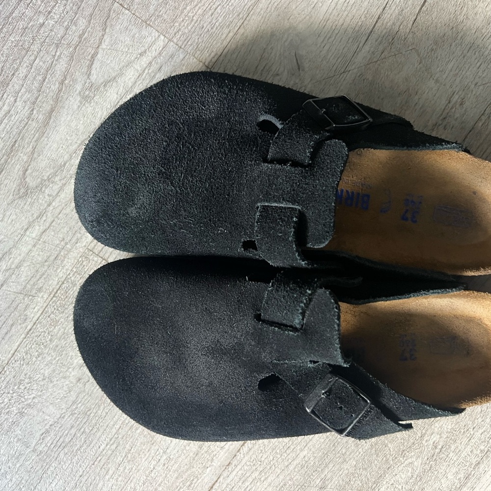 Black Suede Boston Birkenstock Sz 37